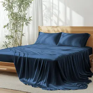 OEKO-TEX Silky Soft Breathable 100% Bamboo Sheets Deep Pocket Bedding Sheets Luxury Home 100% Bamboo Duvet Cover Set