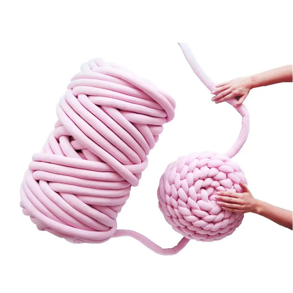 500G Soft Core Spun Yarn Fancy  Polyester Giant Chunky Yarn for Extreme Arm Hand Knitting Blanket