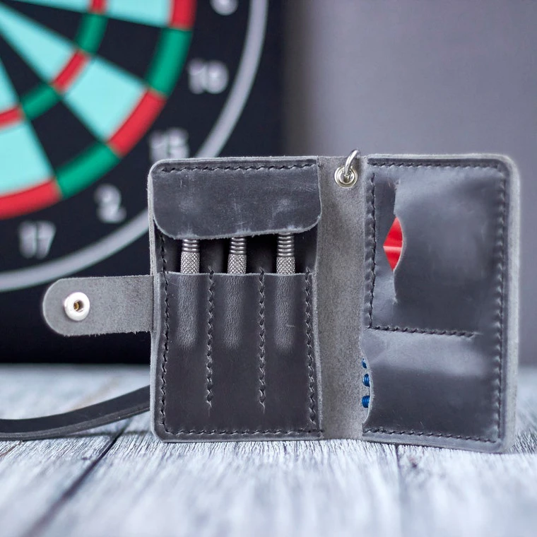 Personalized Leather Darts Case, Darts Set Holder, Dart Carrying