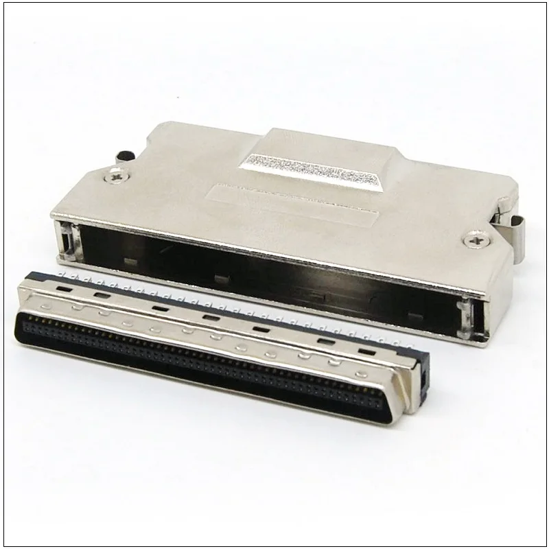 MDR SCSI 100Pin Male Connector HPCN Scsi 100Pin Male With Metal Hood Latch Type SCSI 100Pin Connector