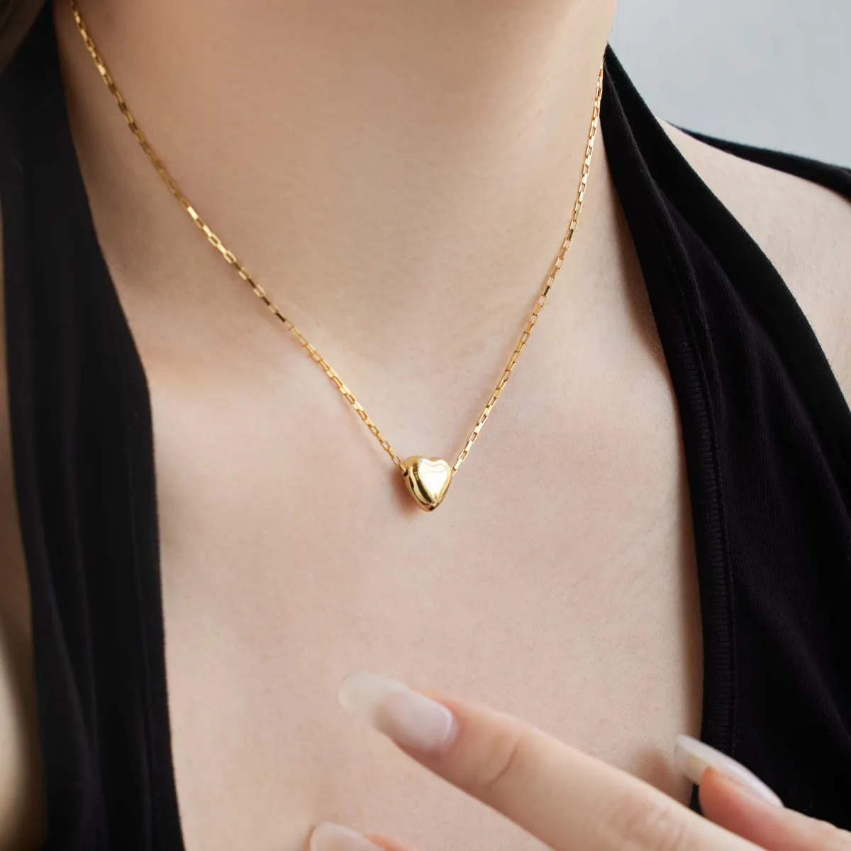 KAKODIY luxury design exquisite Korean style heart-shaped necklace 18K gold-plated jewelry 925 Sterling Silver accessories women's necklace detail 3