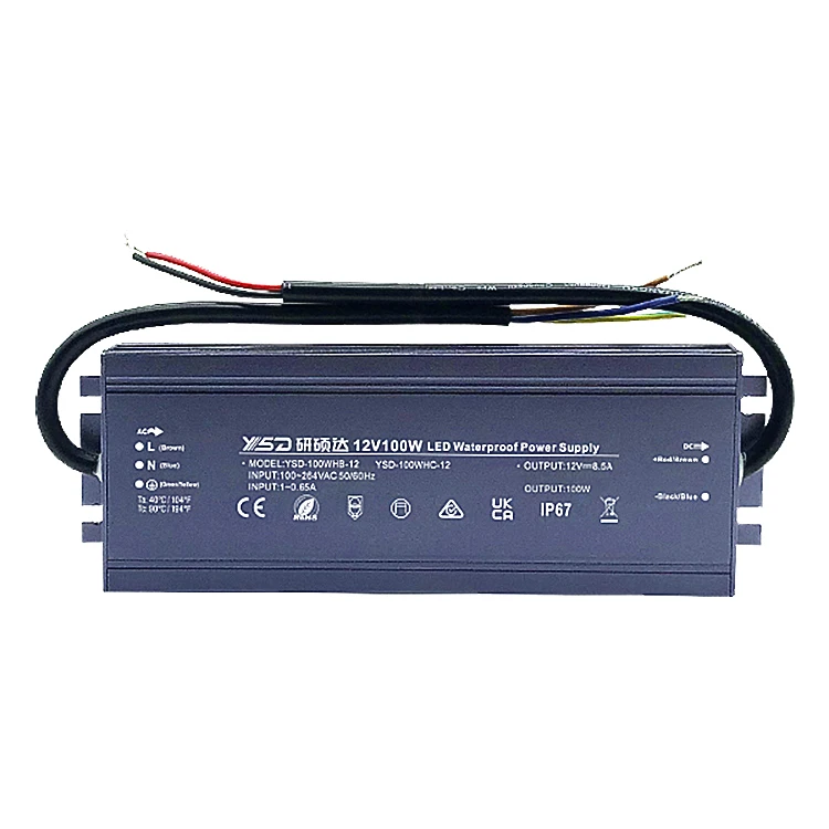 Shenzhen Economy Product IP67 Switching Power Supply 12V 24V 30W 40W 60W 100W 150W Outdoor Installation Waterproof LED Driver