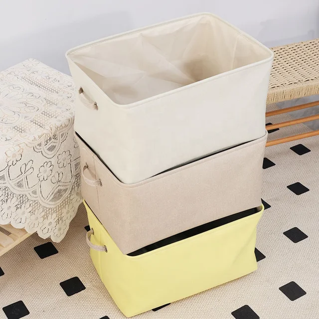 Eco-Friendly Modern Fabric Rectangle Clothing Organizer Storage Basket for Children's Toys Wardrobe Canvas Large Quilt