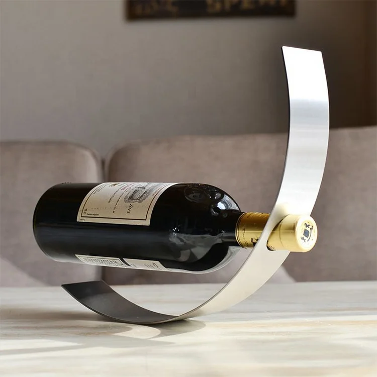 Stainless Steel Wine Bottle Holder Countertop Metal Wine Rack Nordic Style Creative Wine Display Rack for Home Decor
