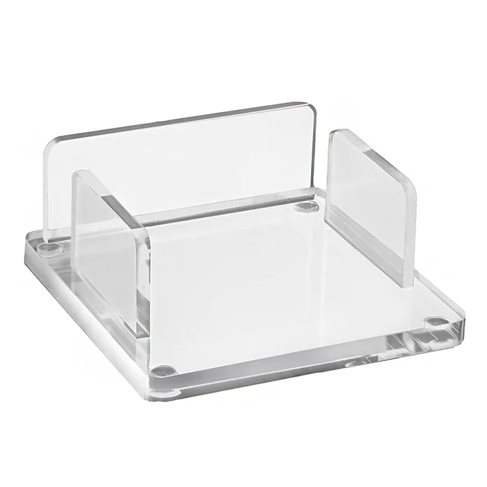 Desktop Open Mouth Clear Acrylic Memo Pads Stand Peerspex Sticky Note Holder for Office Stationery Store