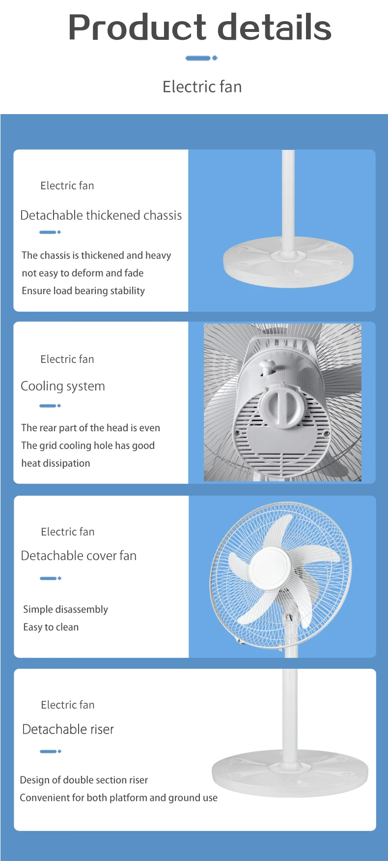 Electric Stand Fan, 40W, Plastic - detail 20