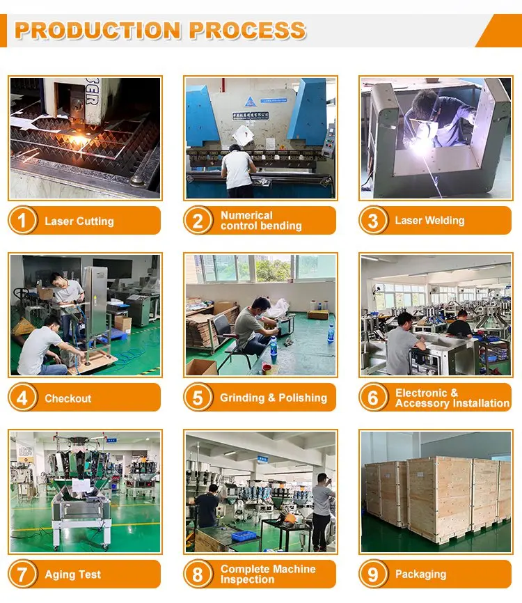 High-Speed Automatic Pouch Packaging Machine with 14 Head Multihead Weigher for Granule Filling in Stainless Steel 304/316