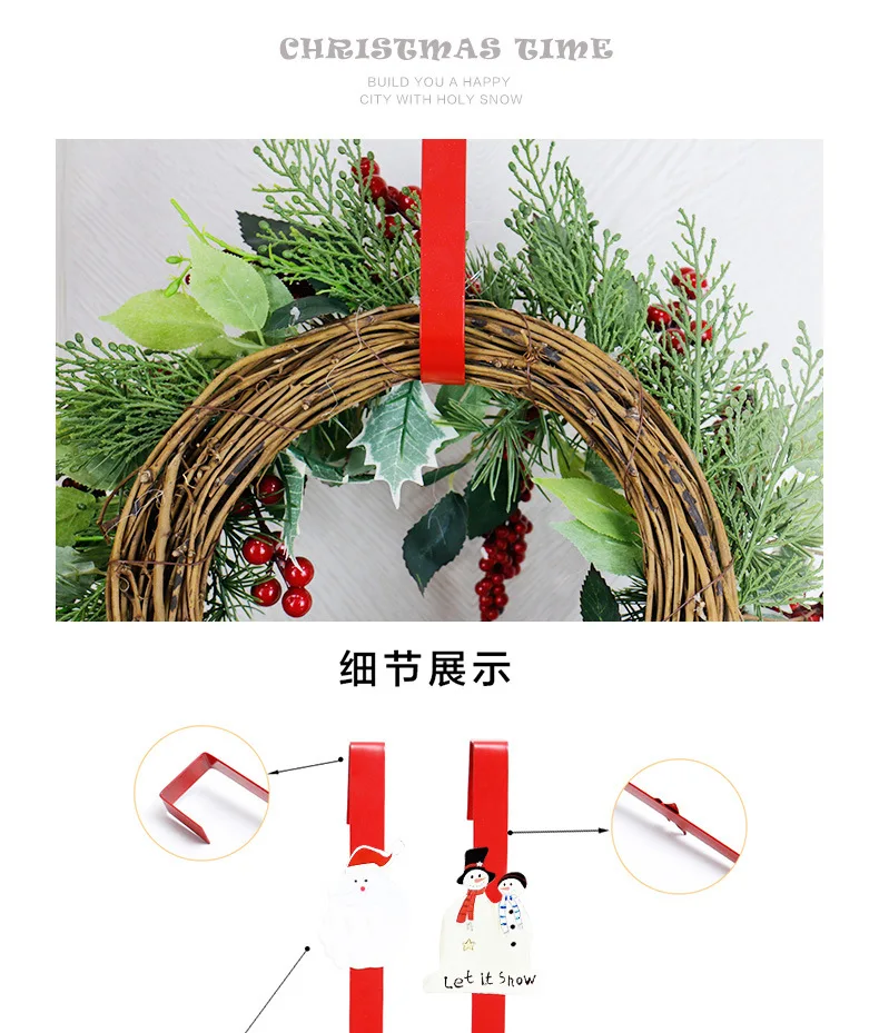 Christmas Home Christmas decorations Old Man painted Christmas wreaths novelty hooks wreath door hanging factory