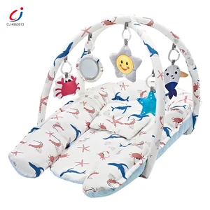 Chengji Baby Play Cushion Baby Play Gym Non-toxic Eco Friendly Multifunctional Music Hanging Rattles Play Gym bar Soft for Baby