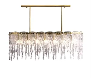 Zeal Lighting Hot Sale Rectangular Led Crystal Chandeliers for Home Gold Crystal Chandelier Light