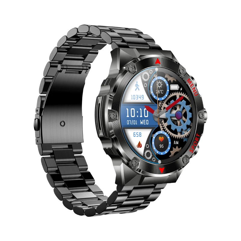 H27 Smart Watch AMOLED Screen Rotary Encoder Fitness Bracelet Tracker with Blood Pressure Blood Oxygen Dafit Smartwatch Factory