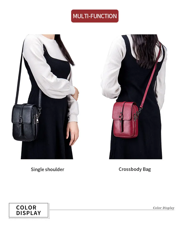 Hot Selling Genuine Leather Designer Wallets Mobile Phone Small Purse Crossbody Bag