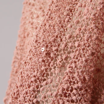 Stock hollow three-dimensional crochet bag fabric pet clothing curtain fabric jacquard fabric T7800