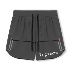 Custom Logo Print Men Drawstring Shorts Gym Training Short Wear Sports Casual Clothing Fitness Workout Running Sportswear