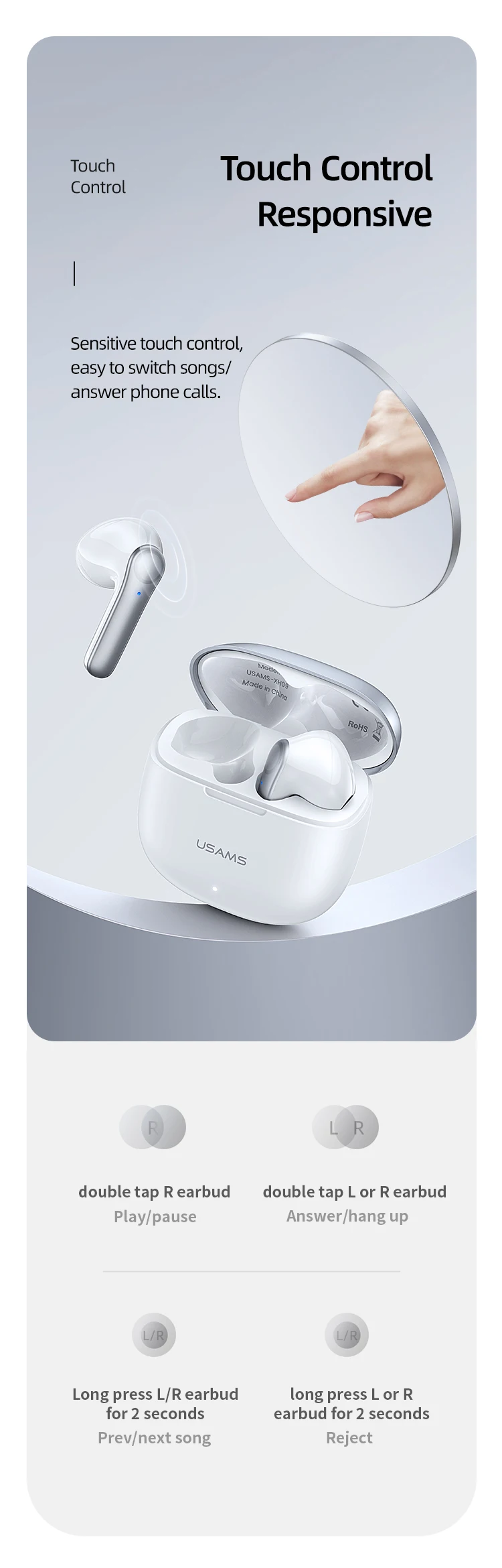 Usams Xh09 Bt5.1 Wireless Earbuds True 