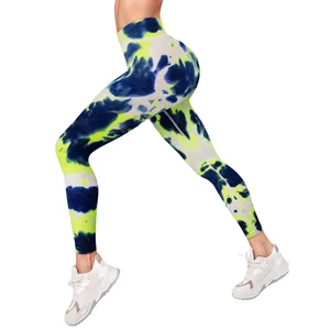 Customized Hot Selling Dip Dye Yoga Pants for Women Seamless High Waist Breathable Elastic Leggings  for Sports Wear