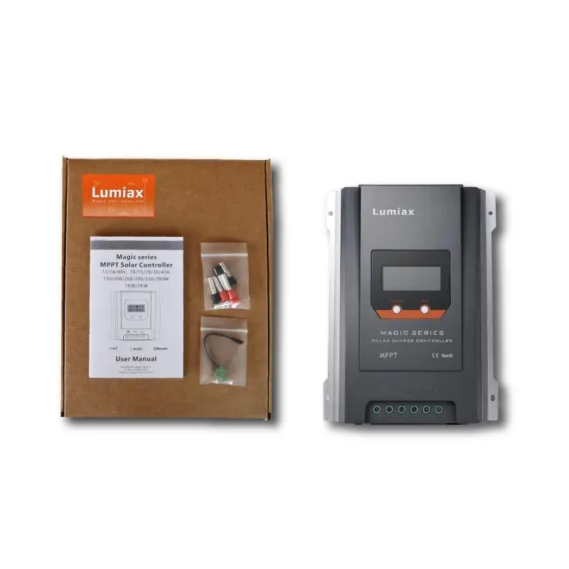 Lumiax 40A 12V24V mppt pwm solar charge controller RS485 IOT 20A 30A 60A 48V from China supplier