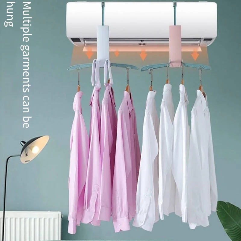 Air conditioning drying treasure multi-functional portable drying hanger travel folding hanger air conditioning drying details