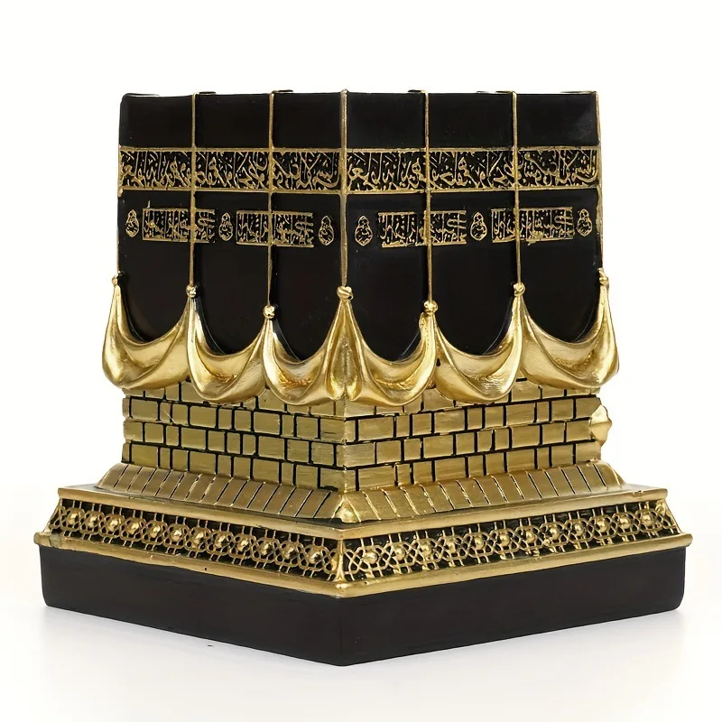Wholesale Islamic Resin KAABA Sculpture Ramadan Eid Gifts Muslim Home Decoration Religious Table Ornament