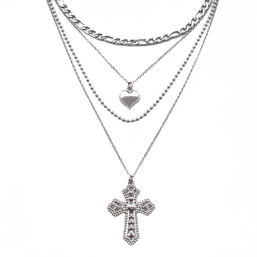 Bulk Jewelry Bohemian Boho Chain Choker Heart Vintage Multi Layered Pendant Necklaces