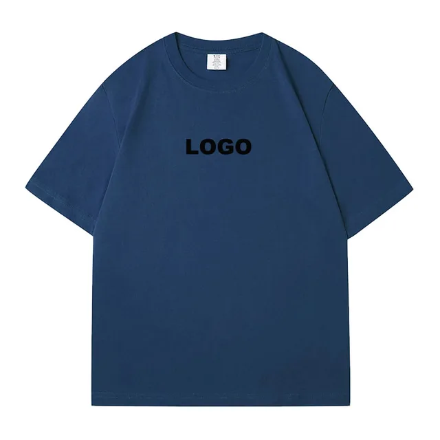 Custom Logo Summer Men's Oversized 100% Cotton T-Shirts 230g Embroidery Women Solid Color Blank T-shirts