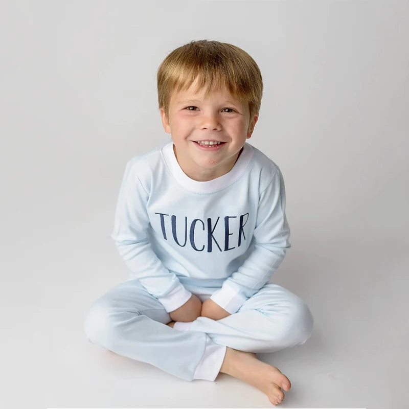 Monogram Boys And Girls Toddler Pajamas Set Matching Pajamas Cotton