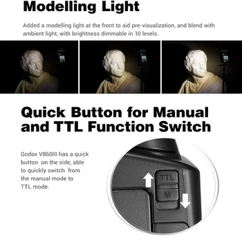 Godox Ving V860III C/N/S/F/O/P TTL Li-Ion Flash Kit for Canon,Sony,FUJI,Pentax,,Olympus and Pana Sonic Speedlite Light detail image
