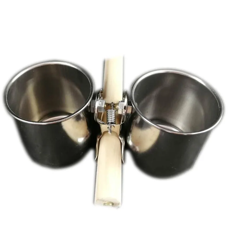 GG290 Nibbling контейнер для еды из нержавеющей стали чашка с Двойным Зажимом банка птиц кормушка попугаев и маленькая домашних животных