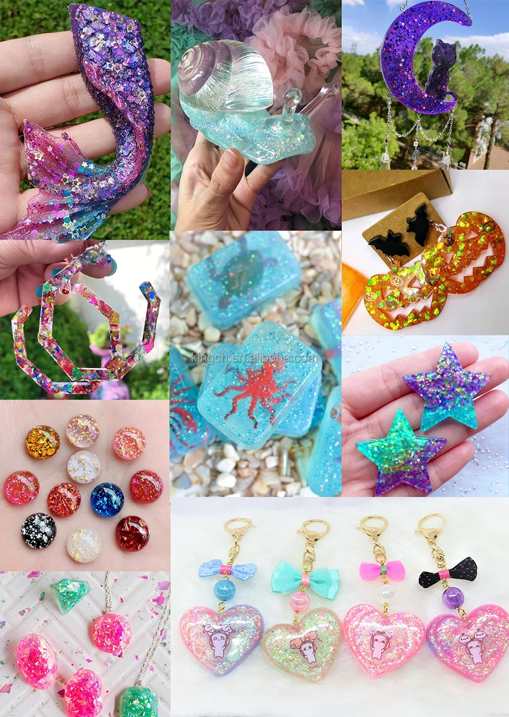 product us warehouses 24 bottles holographic nail sequins shapes mixed iridescent nail glitter flakes heart manicure decorations sets-10