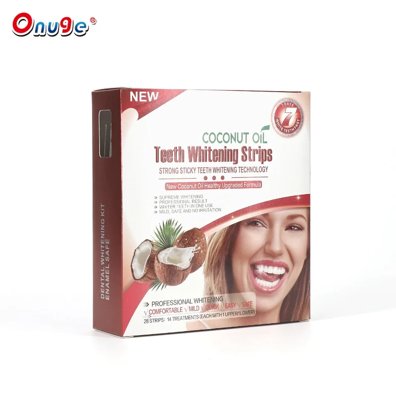 White Smile Coconut Oil Pulling Teeth Whitening Foam Strips Mild Tooth