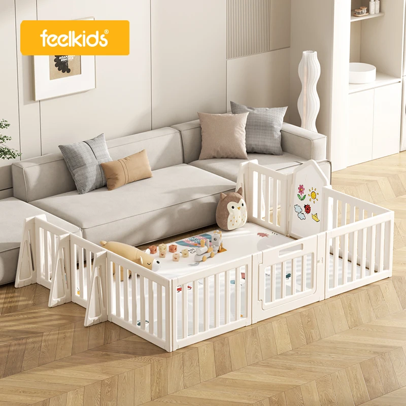 Feelkids Vertical Fence Modern  HDPE Plastic Playpen Safe for Home Gym School Kids' Living Room Bedroom Warehouse Hospital Use