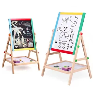 Wooden Children's Double-Side Lifing 2 in 1 Drawing Board Painting Art Blackboard Toy Montessori Educational Toys for Kids