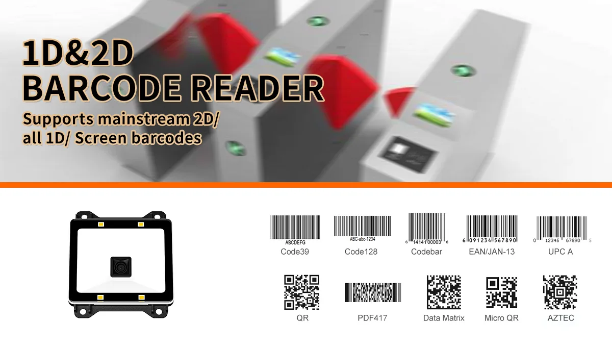 Henex Programmable CCD 1D Barcode Scanner Wired Access Control QRcode Reader Module Android & IOS Application