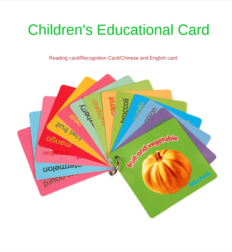 Educational Cardboard Custom Flashcards Children's Enlightenment