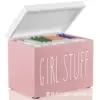Pink (with white wooden lid)