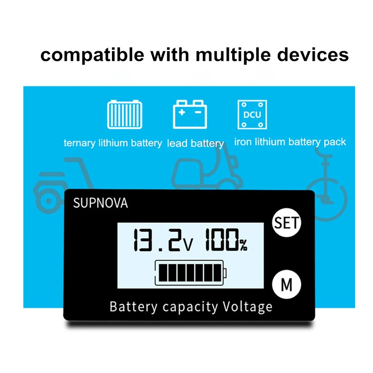 DC 8 - 100 в свинцово-кислотный литиевый индикатор напряжения емкости многофункциональное остаточное количество электрического вольтметра