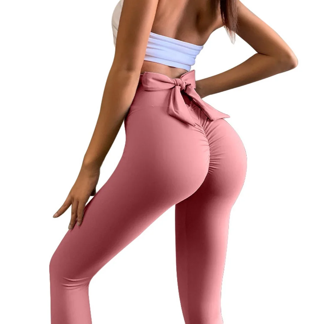 High Waist Solid Tummy Control Women Yoga Pants Lightweight Breathable Spandex/Nylon Fabric Fitness Daily Bottoms
