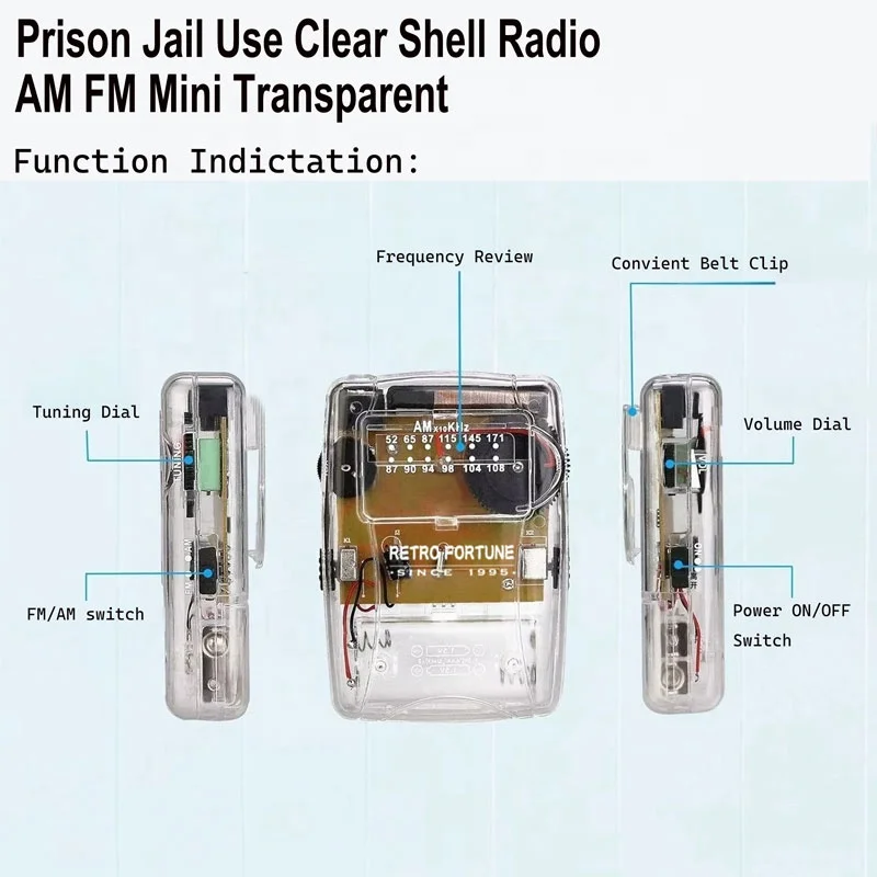 Retro Fortune Brand Factory Good Sound Quality Prison Radio Fm Am Hot Sell clear Radio