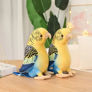 Cuddly Bird Plush Yellow and Green Parrot Plush Stuffed Toys