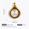Golden water drop pendant + pearl