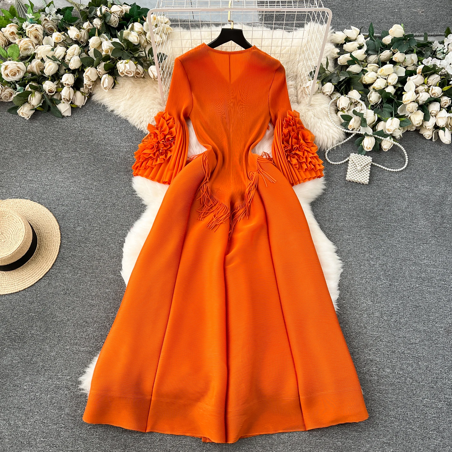 fringe holiday dresses Glitz Asymmetrical Fringe Hem Dress Red