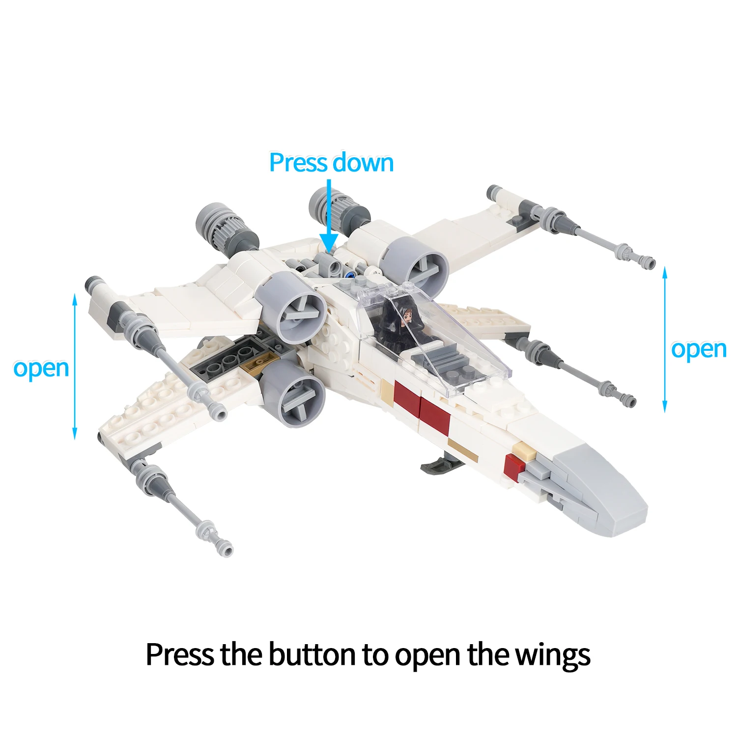 Space Wars X-wingStarfighter MOC MOOXI MOC2176-A Movie Toy Series DIY ...