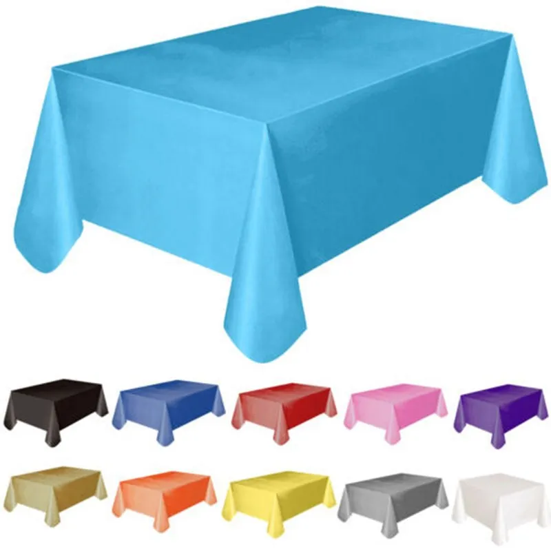 Disposable Rectangular Tablecloth Birthday Party Peva Solid Color 30 Optional Party Decor Tablecloth 3 Silk Thickened Tablecloth
