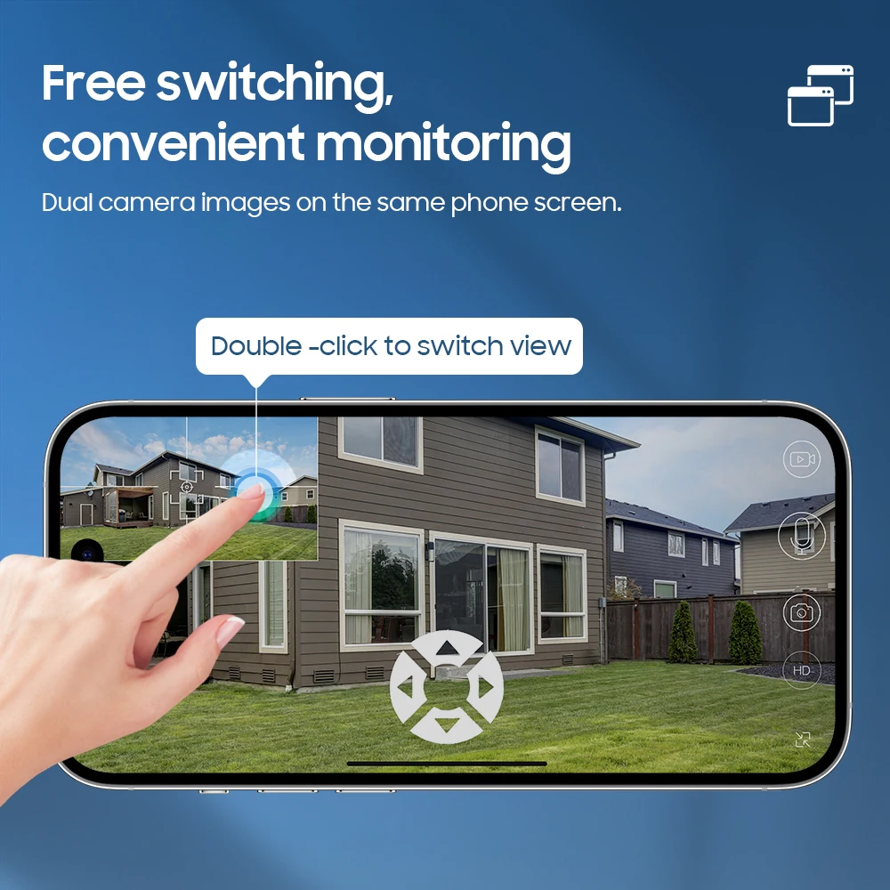 Dual Lens Dual View 6MP 3K PTZ Alarm 4G Sim Card LTE Solar Camera IP66 Waterproof Security System IR Night Vision CCTV Camera