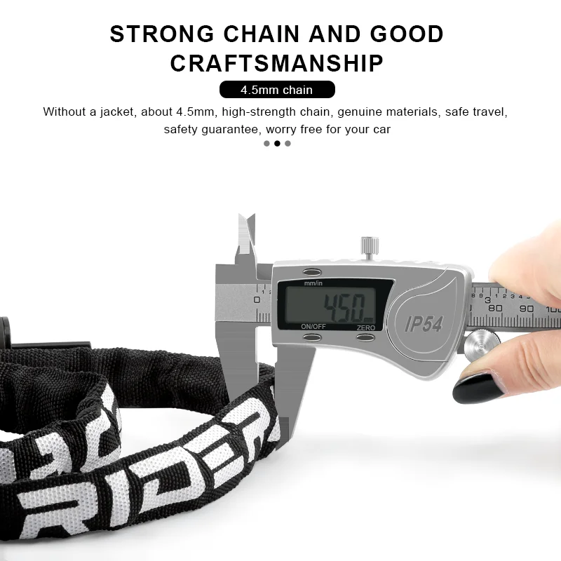RIDERACE Bicycle Chain Lock Portable Anti-theft High Security MTB Mountain Bike Lock With 2 Keys for Scooter Electric E-Bike