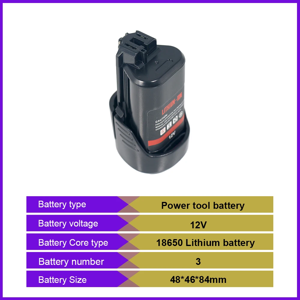 product power tool batteries 12v 2ah 3s1p 18650 rechargeable lithium battery pack for 12v cordless power tools-1
