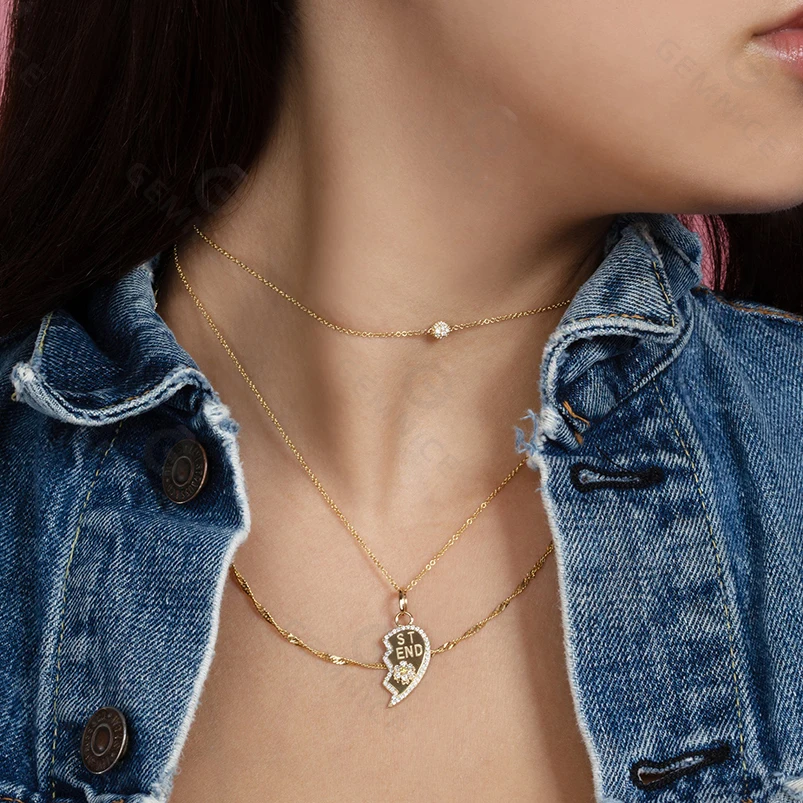 Collana sottile Singapore in argento 925 e oro 18k per donne
