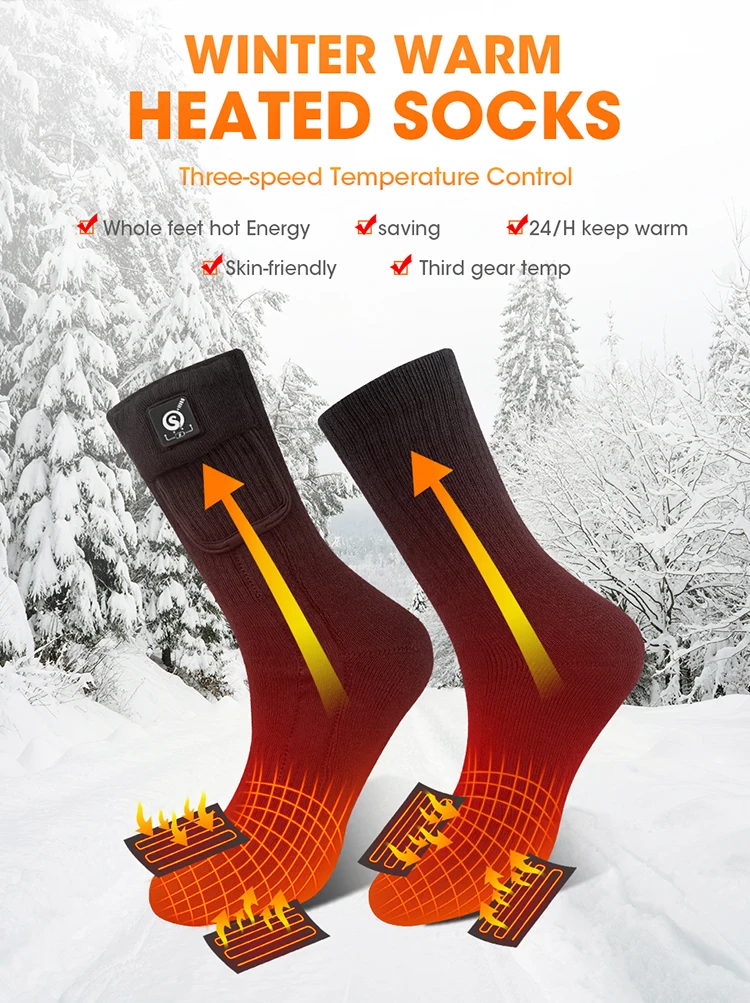 Unisex Winter Outdoor Sports 7.4v Rechargeable Battery Operated Heating