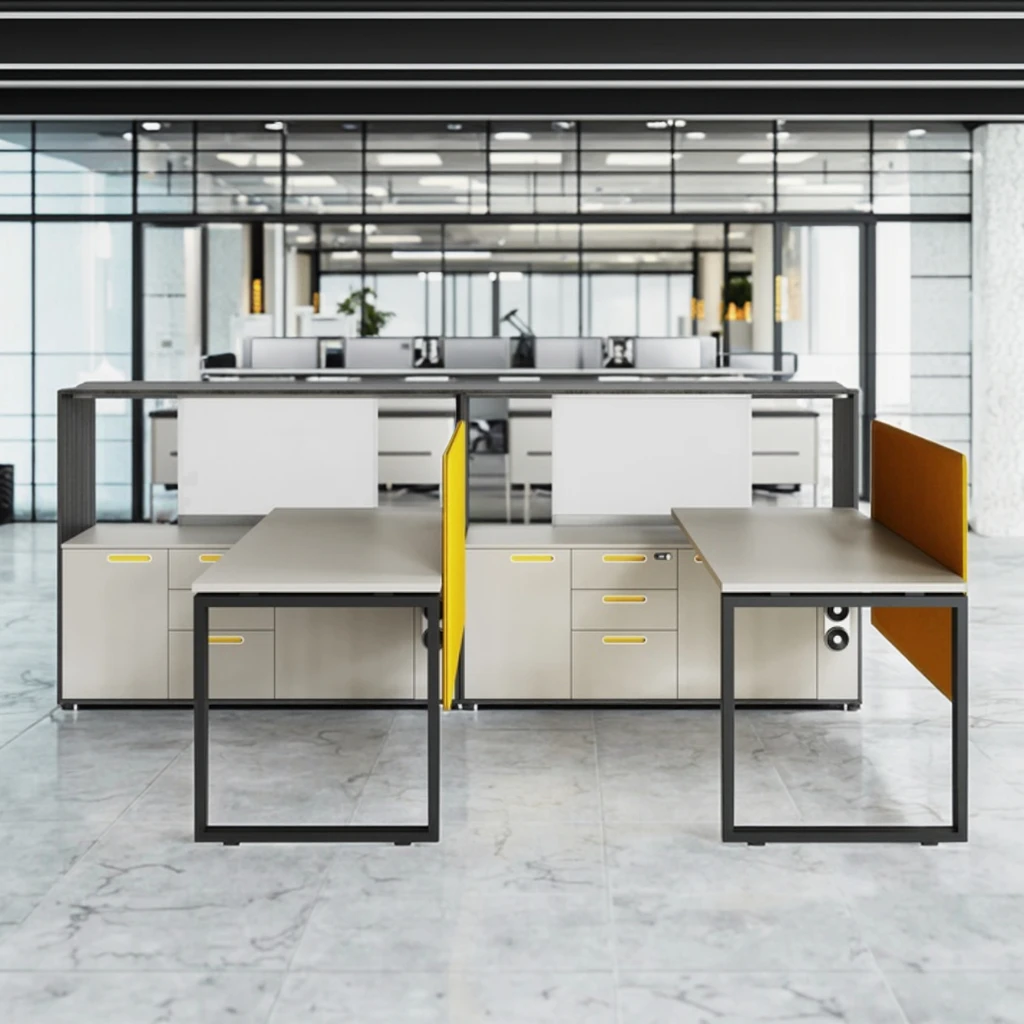 Premium Single-Sided Workstation Desk Panel Storage Cabinet Modern Office Steel Frame Computer Work Space Furniture 2