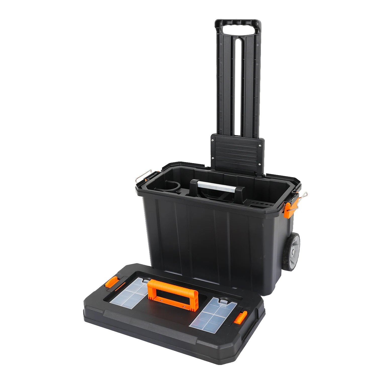 Vertak Draw bar Type Stackable Storage Tool Box Equipment Plastic Rolling Wheeled Tool Box